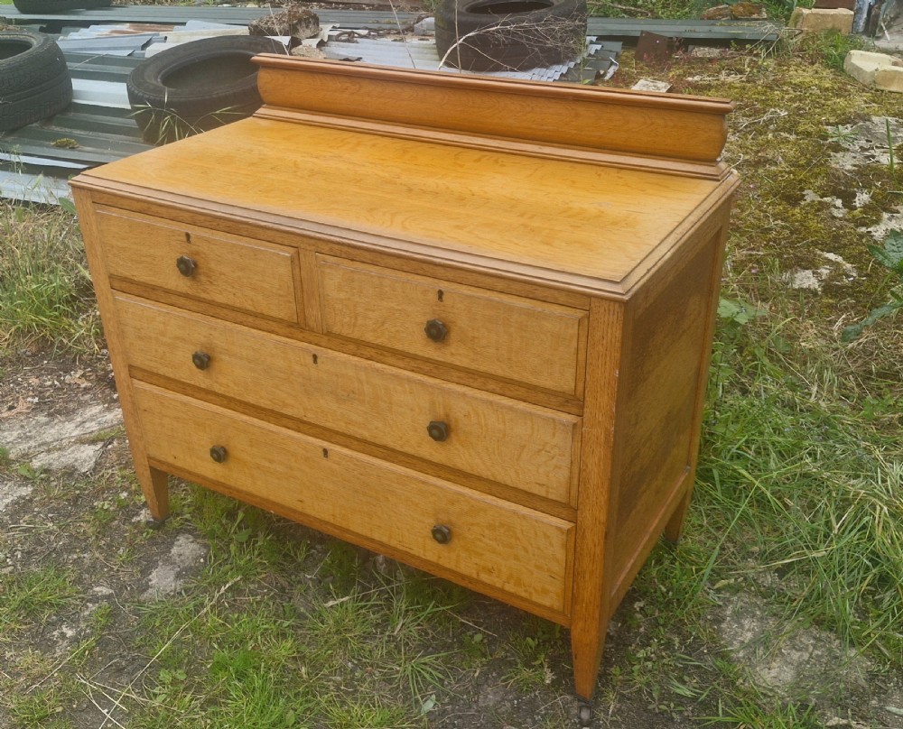 Good practical golden oak chest of drawers. View V