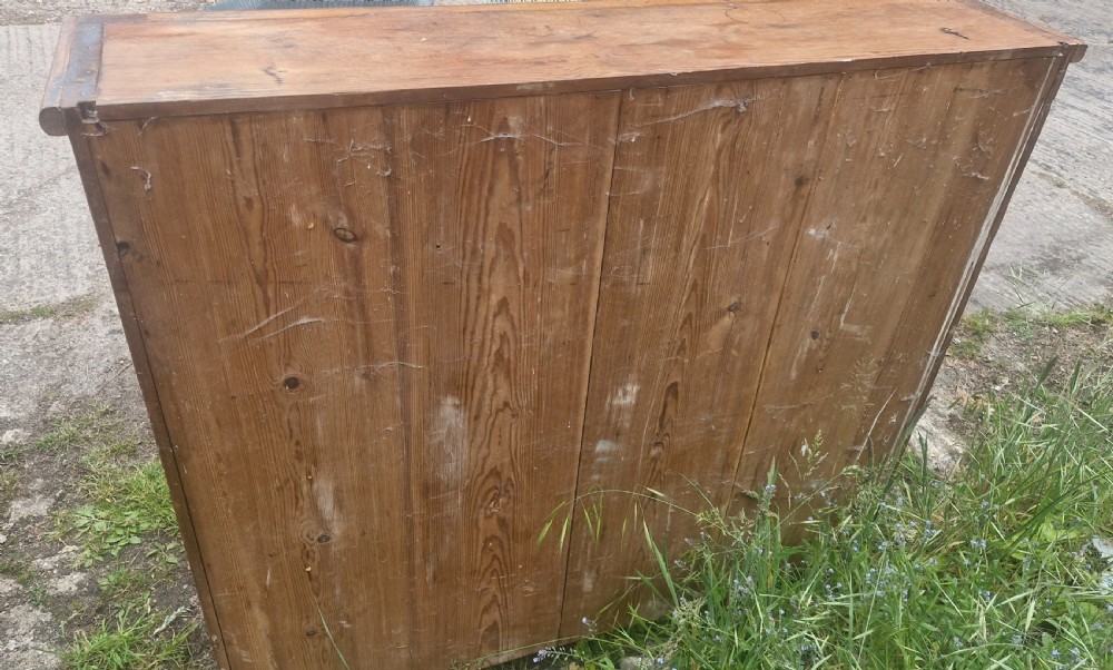 Useful late Victorian 2 door pine kitchen cupboard.  View V