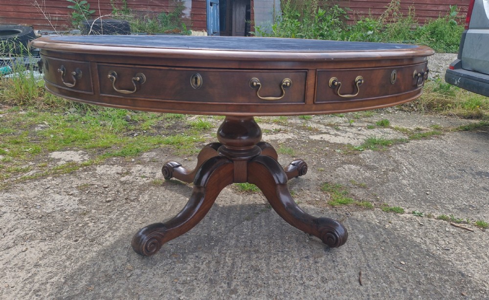 Early Victorian revolving mahogany drum table.  View II
