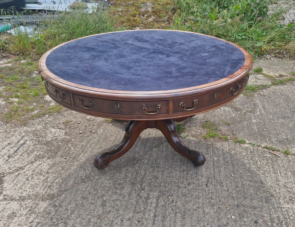Early Victorian revolving mahogany drum table.  View V