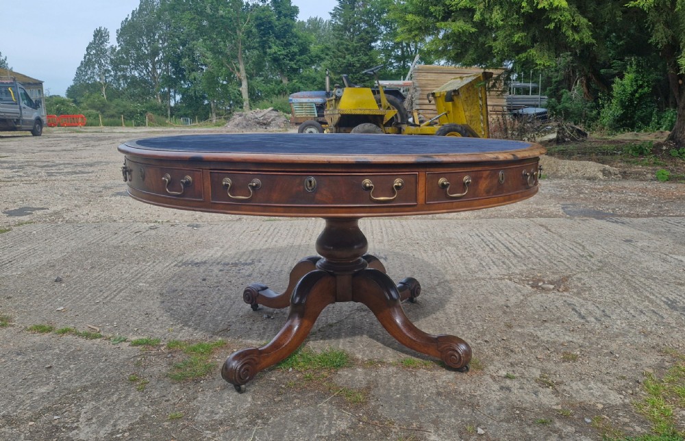 Early Victorian revolving mahogany drum table.  View VI