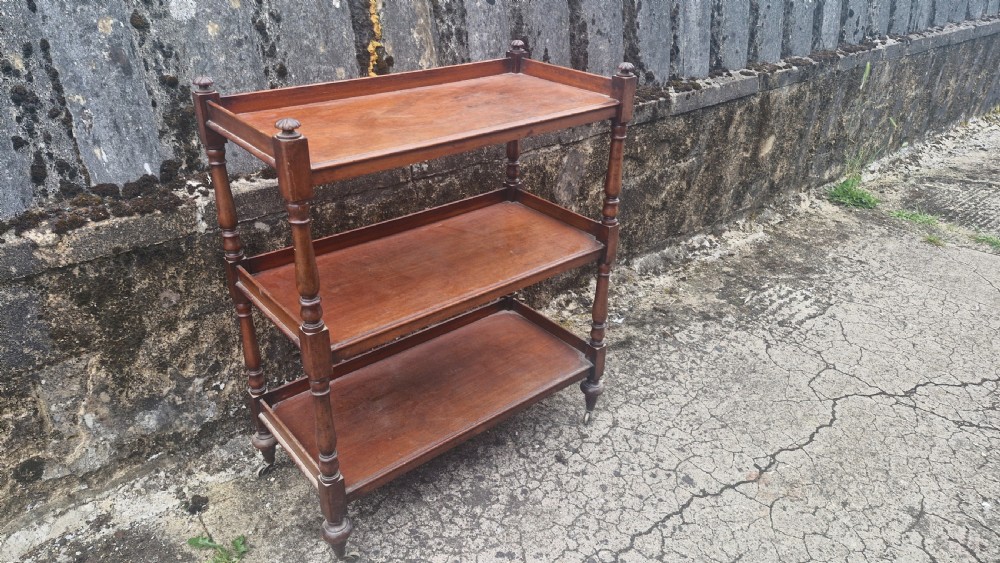 Mid Victorian mahogany serving trolley. 