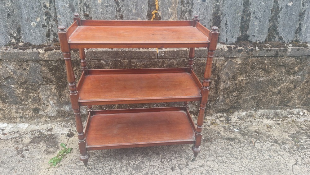 Mid Victorian mahogany serving trolley.  View II