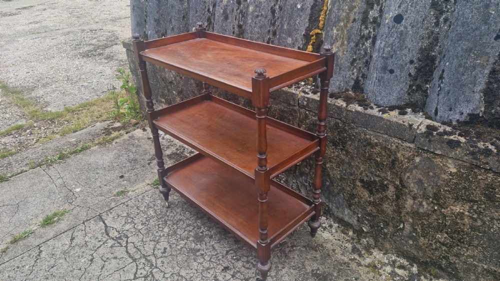 Mid Victorian mahogany serving trolley.  View IV
