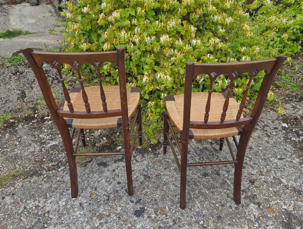 Late Victorian mahogany caned bedroom chairs.  View III