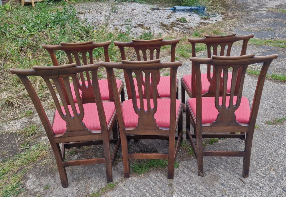 Set of 6 Georgian mahogany dining chairs.  View II