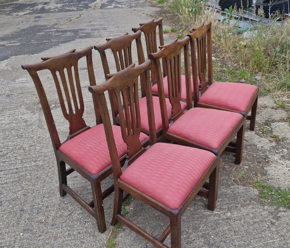 Set of 6 Georgian mahogany dining chairs.  View IV