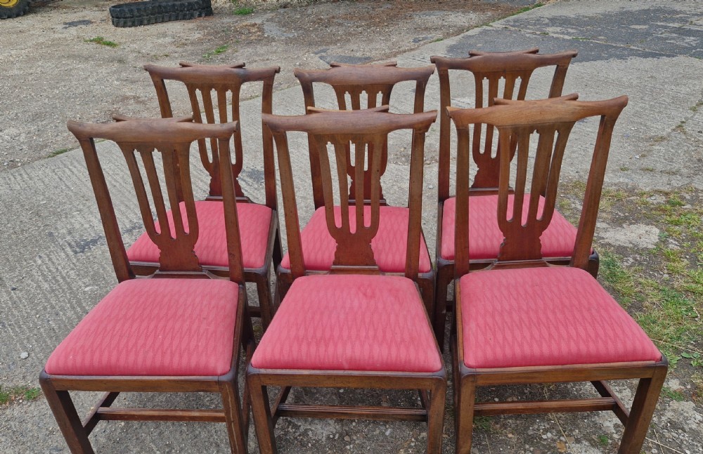 Set of 6 Georgian mahogany dining chairs.  View V