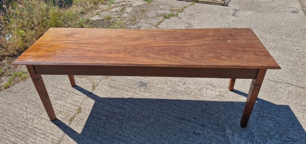Edwardian mahogany gallery kitchen dining table. View II