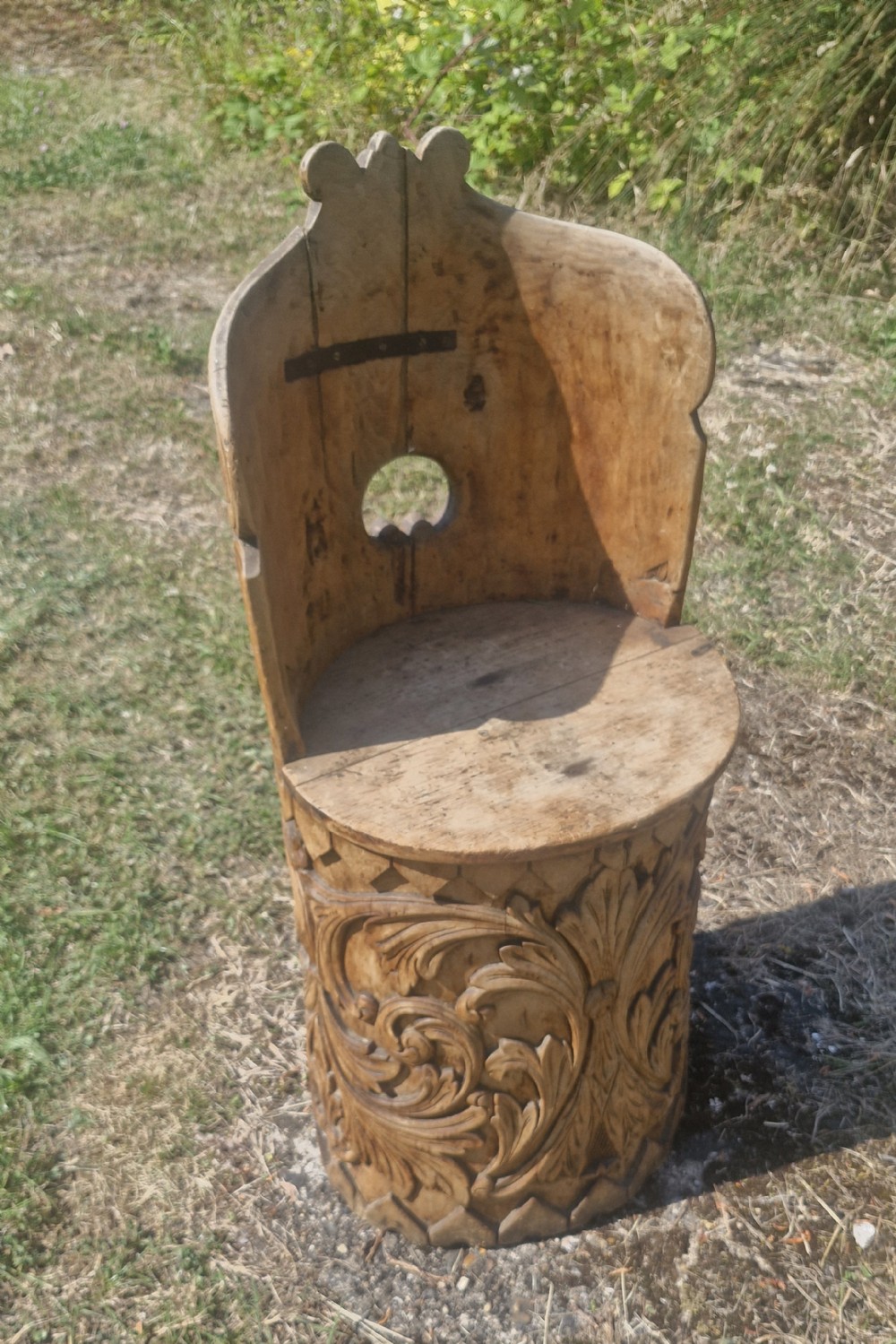 Late 19th century carved seat.