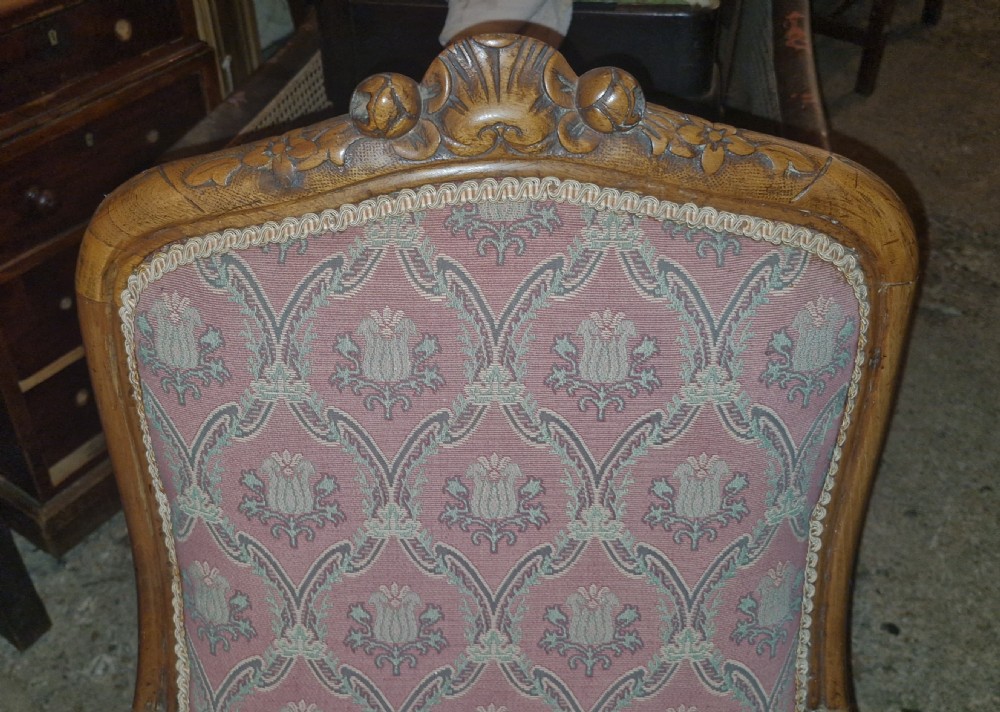 Pair of Late 19th century French fruitwood open armchairs. View VI