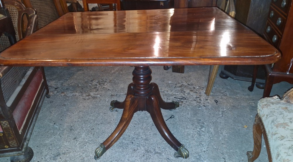 Regency mahogany pedestal breakfast table. View III