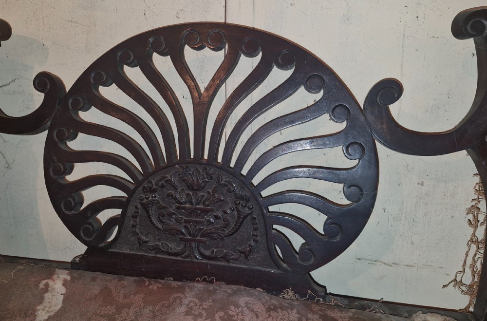 Late Victorian mahogany end of bed sofa. View II