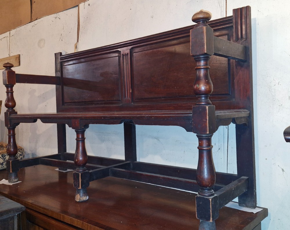 Late Victorian mahogany hall seat. View VII