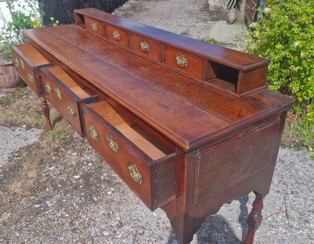 19th century oak dresser base.  View III
