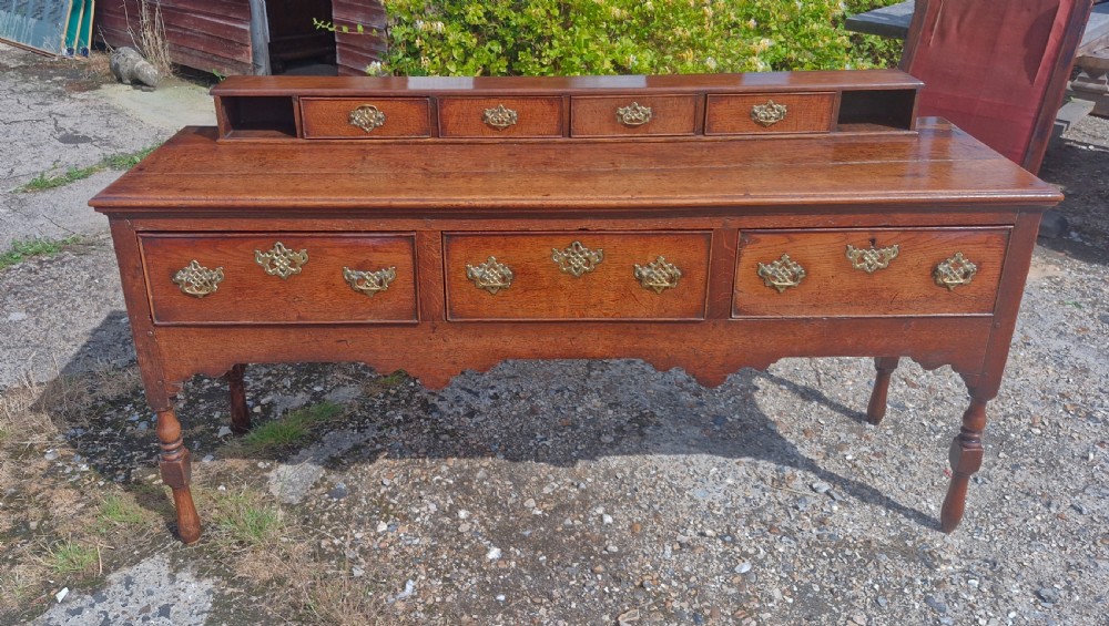 19th century oak dresser base.  View V