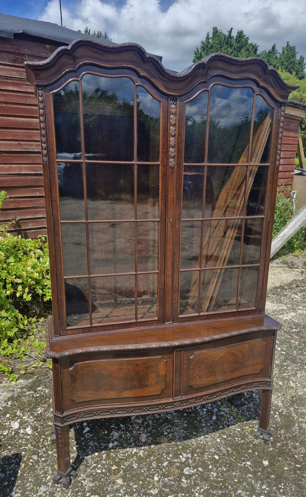 Edwardian mahogany 2 part cabinet. 