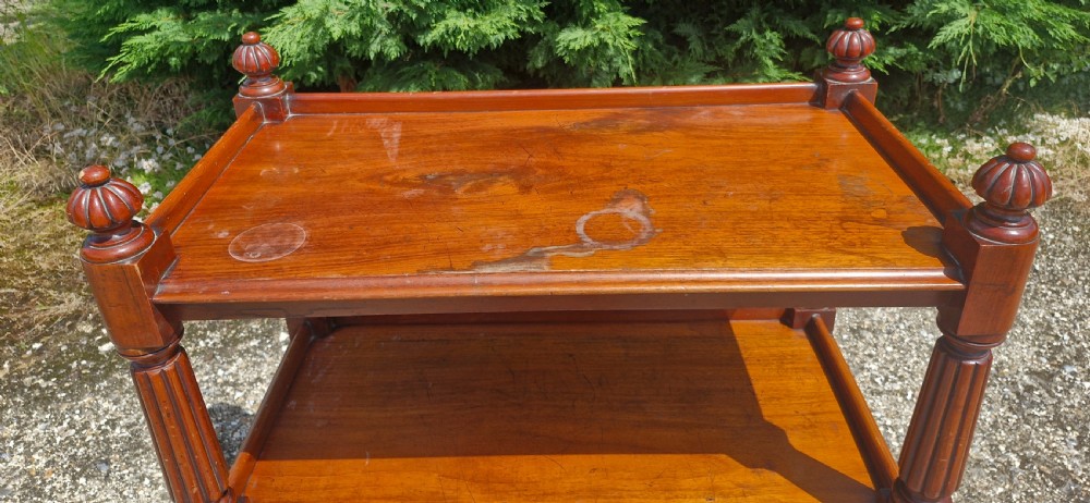 Mid Victorian mahogany 3 tier buffet trolley.  View II