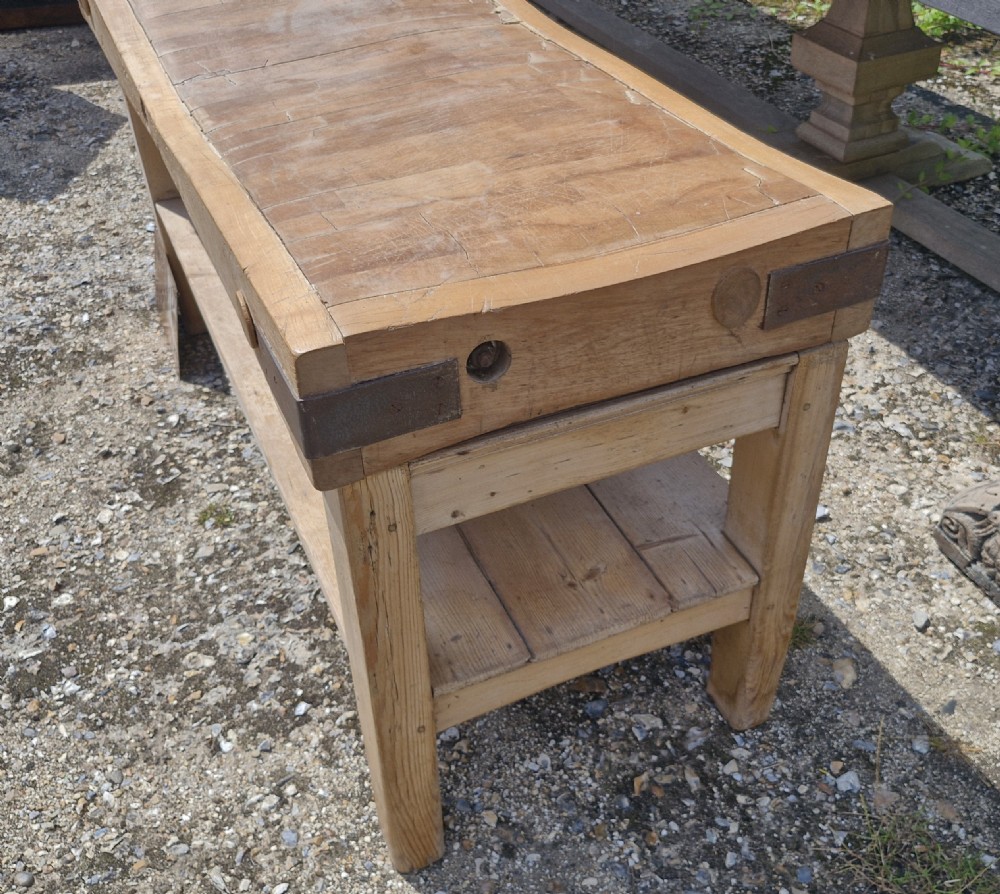 Large butchers block on stand. View II