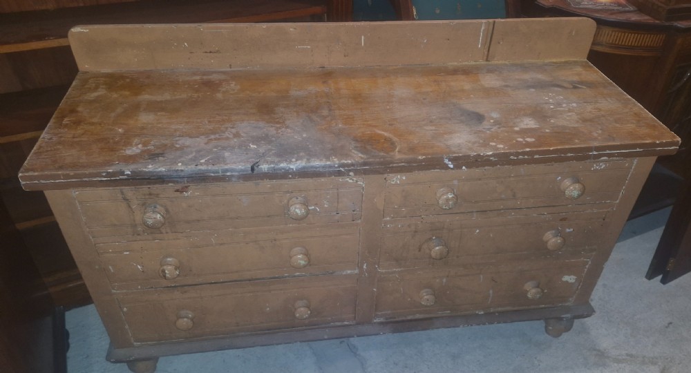 Victorian pine 6 drawer kitchen dresser. 