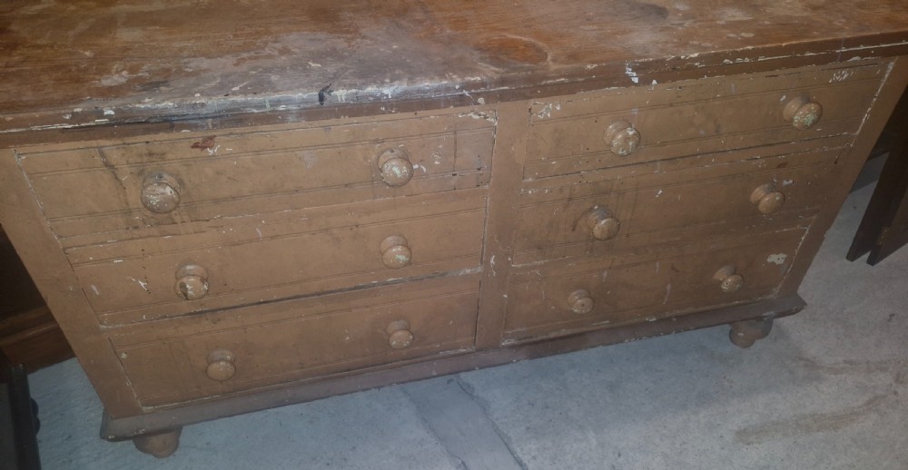 Victorian pine 6 drawer kitchen dresser.  View III