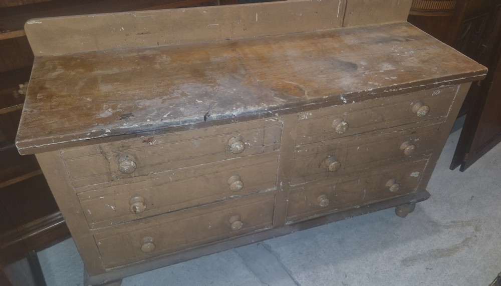 Victorian pine 6 drawer kitchen dresser.  View V