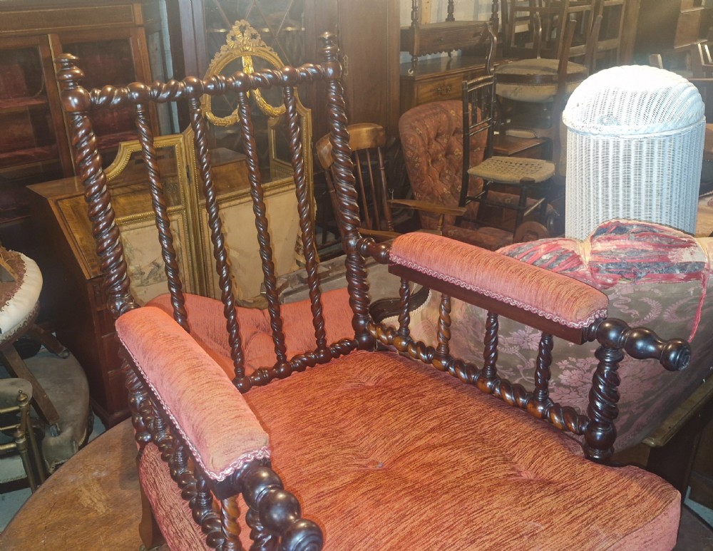 Regency rosewood turned framed spindle back armchair.  View XII