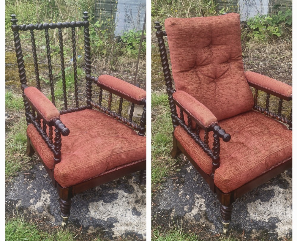Regency rosewood turned framed spindle back armchair.  View XXII