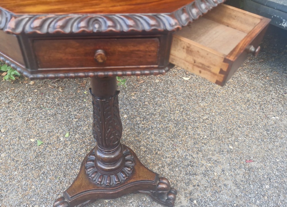 19th century Anglo Indian rosewood revolving table. View VI