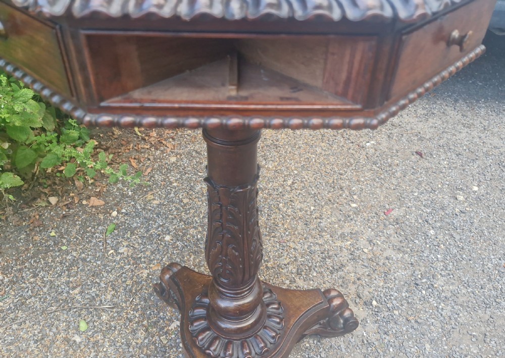 19th century Anglo Indian rosewood revolving table. View IX