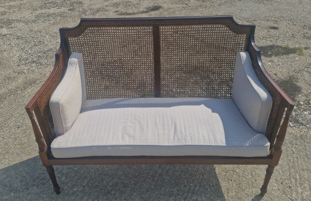 Caned bergere 2 seater sofa. View XII