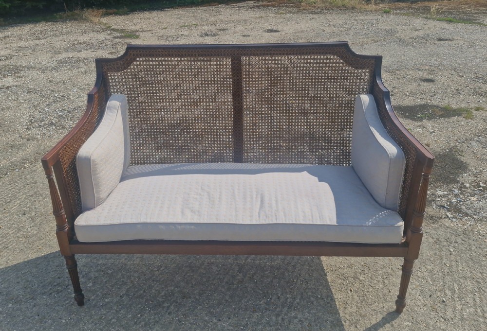 Caned bergere 2 seater sofa. View XIII