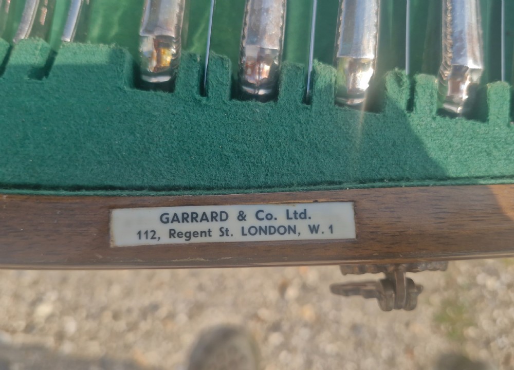 2 drawer 10 place settings canteen of cutlery by Garrards London. View II