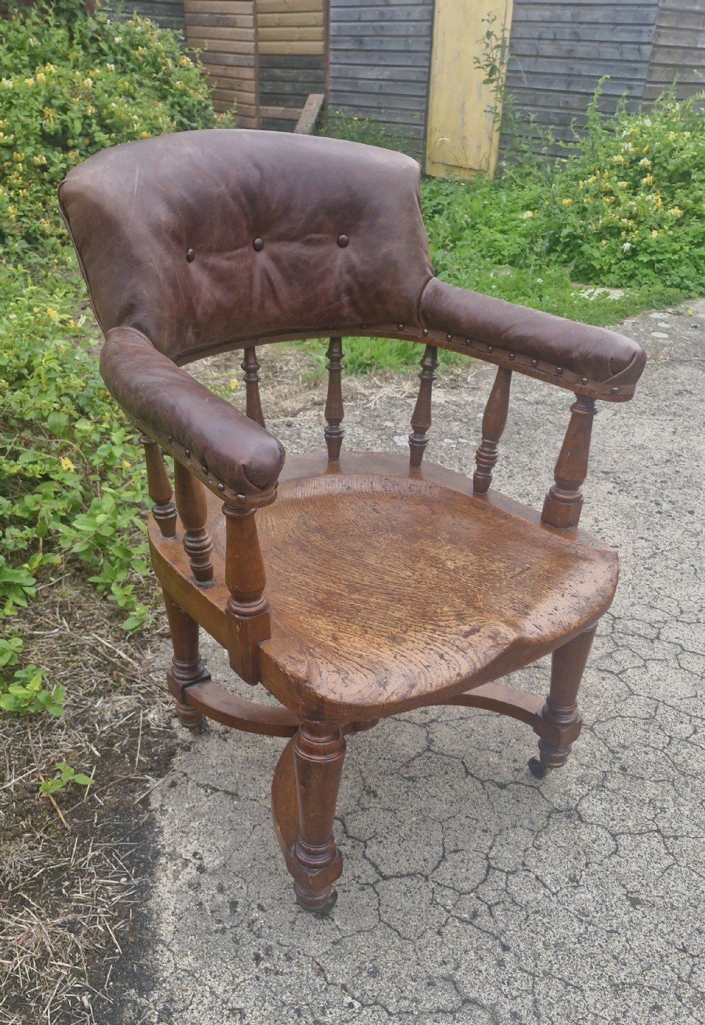 Victorian oak desk armchair 