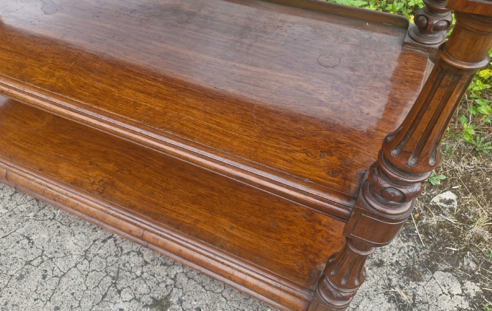 Very large Victorian pollard oak buffet serving trolley.  View VII