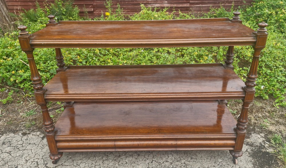 Very large Victorian pollard oak buffet serving trolley.  View X