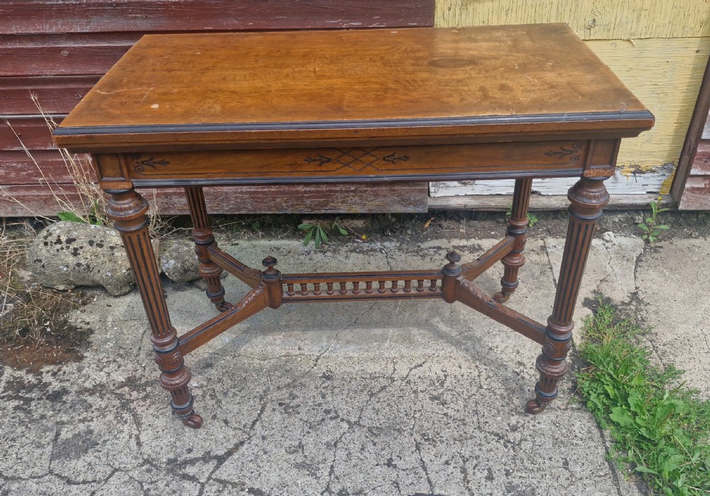 Victorian oak games table by Jones,Marsh and Cribb. View XIII