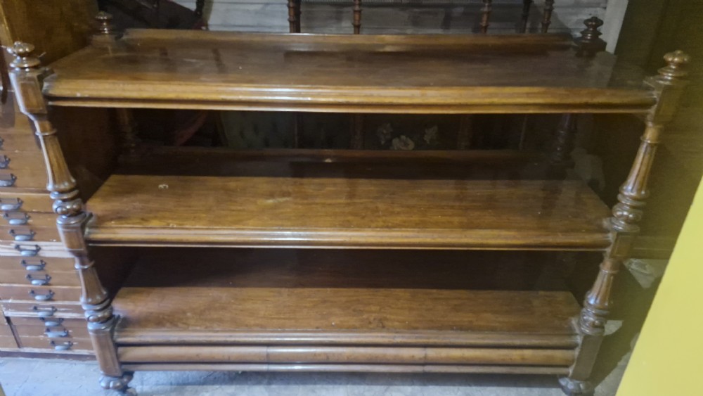Very large Victorian pollard oak buffet serving trolley.  View XI