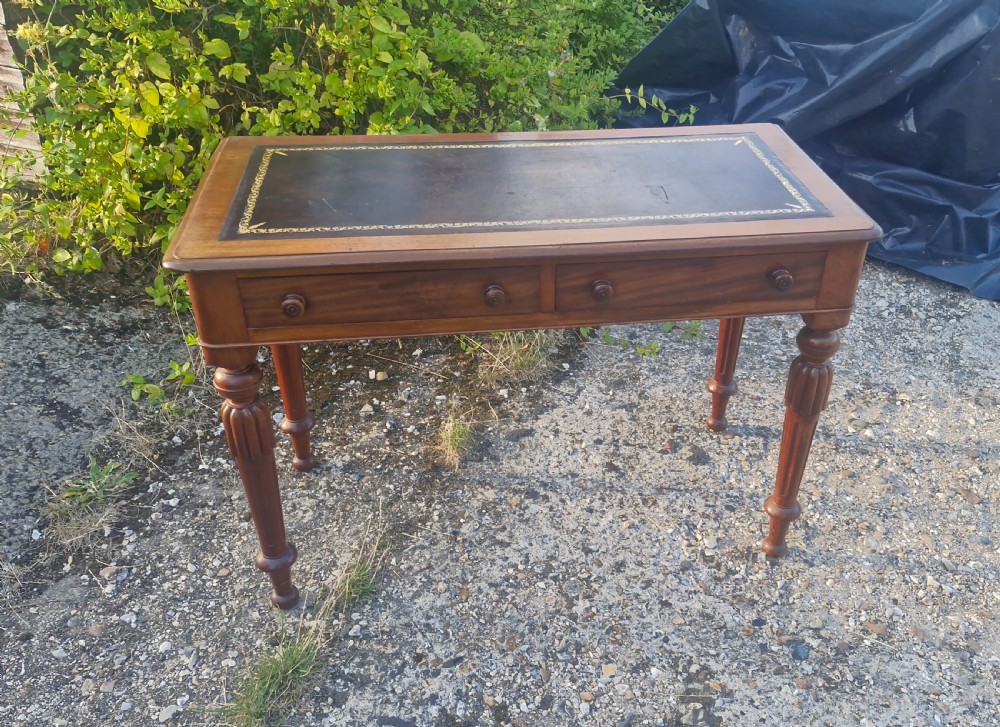 Mid Victorian mahogany 2 drawer writing table. View II