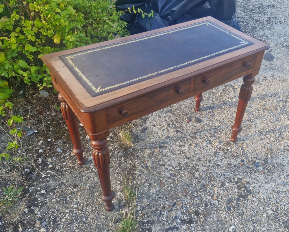 Mid Victorian mahogany 2 drawer writing table. View III