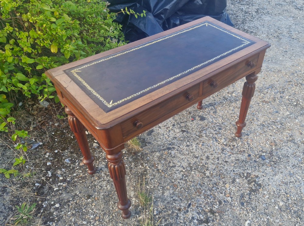 Mid Victorian mahogany 2 drawer writing table. View IV