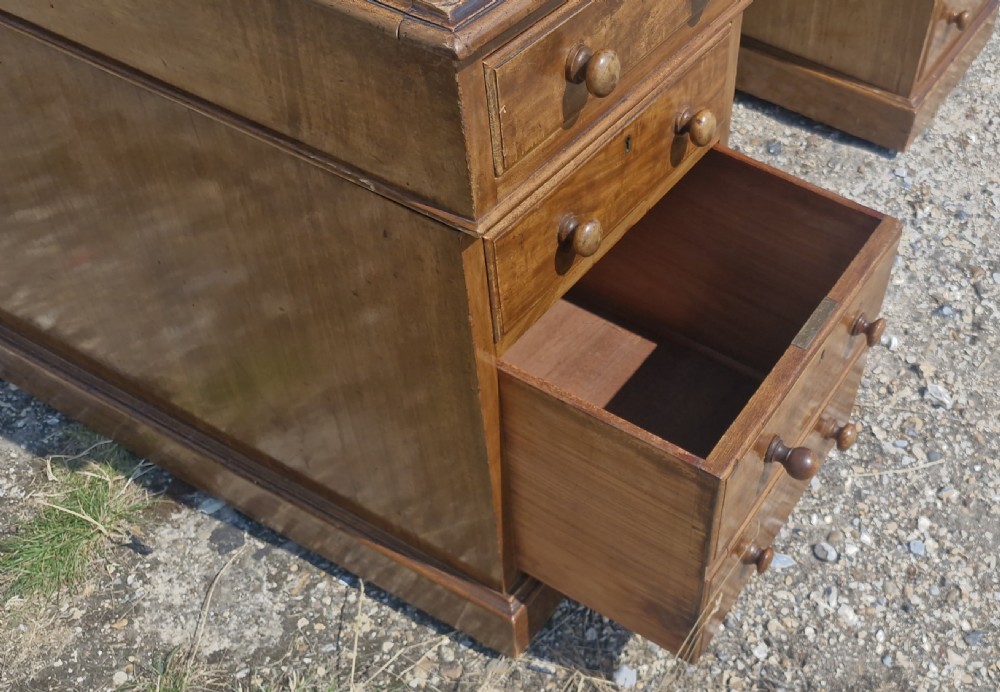 Good sized practical kneehole mahogany pedestal writing desk.  View V