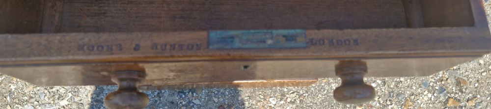 Good sized practical kneehole mahogany pedestal writing desk.  View XI