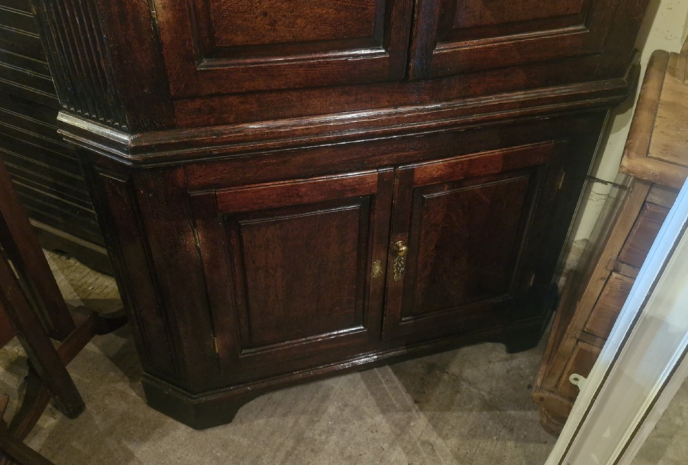 Georgian oak 2 part corner cupboard  View XI