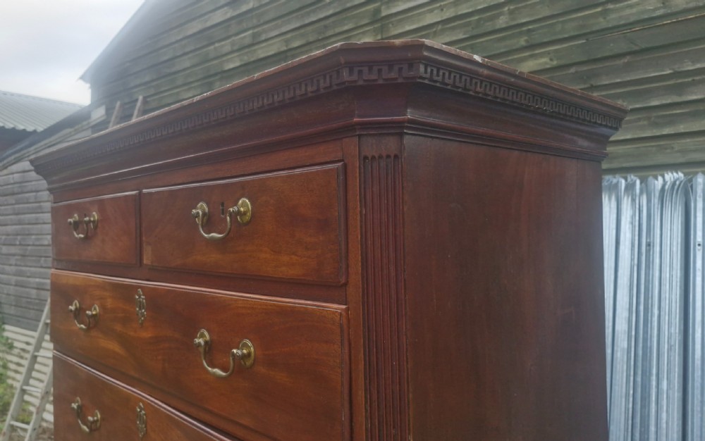 Late Georgian mahogany tallboy chest on chest. View V
