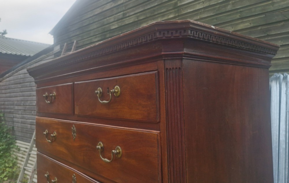 Late Georgian mahogany tallboy chest on chest. View VI