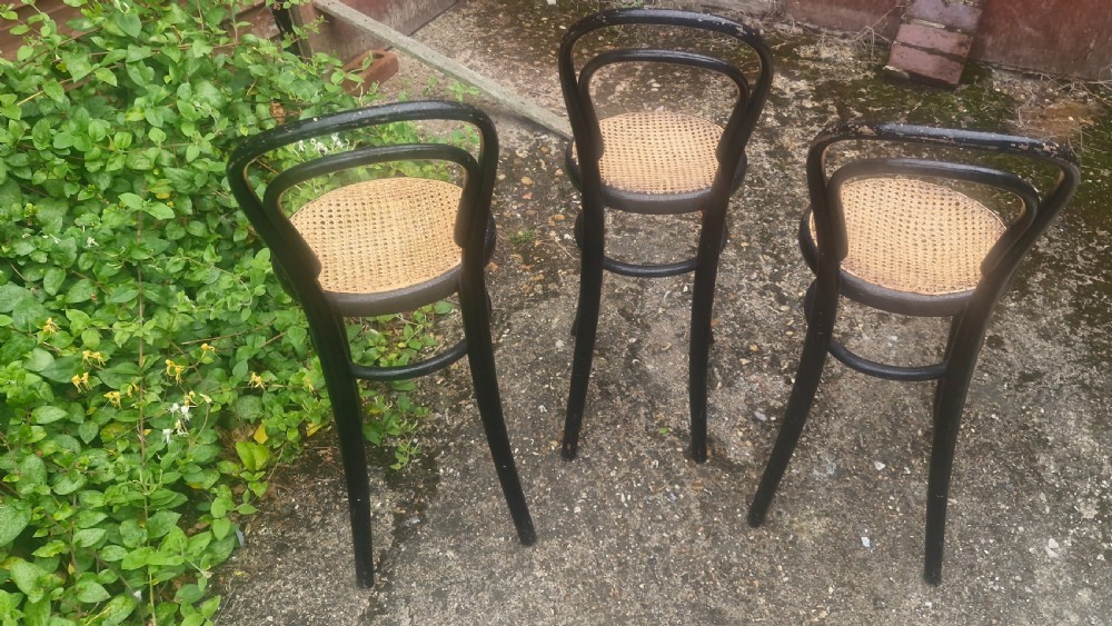 Set of 3 Thonet Bentwood high chairs View II