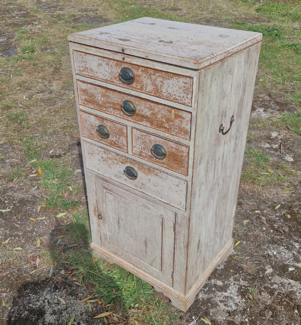 Unuusual Regency painted cabinet with lift lid.