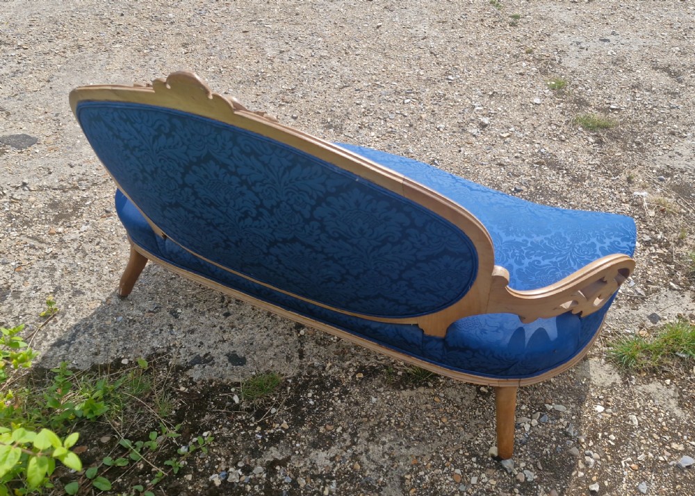Pretty Victorian walnut window seat. View VII
