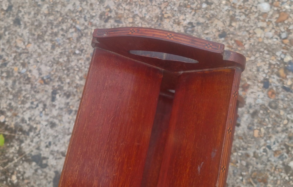 Edwardian mahogany book stand with inlay. View III